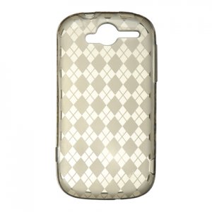 Crystal Gel Check Design Skin Case for HTC Mytouch HD 4G - Smoke