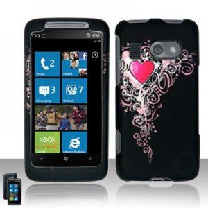 Hard Plastic Rubber Feel Design Case for HTC Surround - Royal Hearts