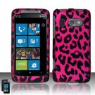 Hard Plastic Rubber Feel Design Case for HTC Surround - Hot Pink Leopard