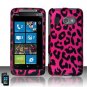 Hard Plastic Rubber Feel Design Case for HTC Surround - Hot Pink Leopard