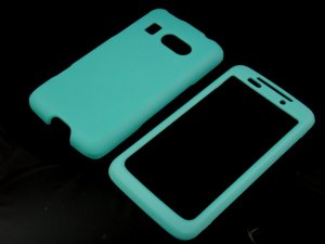 Hard Plastic Rubber Feel Cover Case for HTC Surround - Turquoise