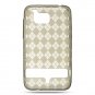 Crystal Gel Check Design Skin Case for HTC Thunderbolt 4G (Verizon) - Smoke