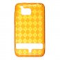 Crystal Gel Check Design Skin Case for HTC Thunderbolt 4G (Verizon) - Orange