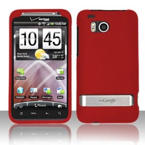 Hard Plastic Rubber Feel Cover Case for HTC Thunderbolt 4G (Verizon) - Red