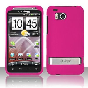 Hard Plastic Rubber Feel Cover Case for HTC Thunderbolt 4G (Verizon) - Rose Pink