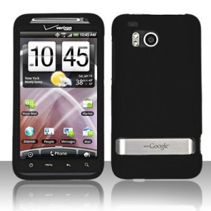 Hard Plastic Rubber Feel Cover Case for HTC Thunderbolt 4G (Verizon) - Black