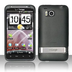 Hard Plastic Rubber Feel Design Case for HTC Thunderbolt 4G (Verizon) - Carbon Fiber