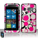 Hard Plastic Rubber Feel Design Case for HTC Surround - Pink and Black Dots