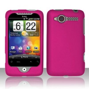 Hard Plastic Rubber Feel Cover Case for HTC Wildfire 6225 - Rose Pink