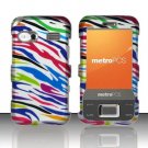 Hard Plastic Rubber Feel Design Case for Huawei M750 - Rainbow Zebra