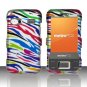 Hard Plastic Rubber Feel Design Case for Huawei M750 - Rainbow Zebra