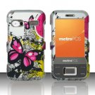 Hard Plastic Rubber Feel Design Case for Huawei M750 - Silver Butterfly