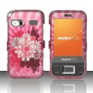 Hard Plastic Rubber Feel Design Case for Huawei M750 - Pink Flower Blossom