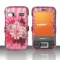Hard Plastic Rubber Feel Design Case for Huawei M750 - Pink Flower Blossom