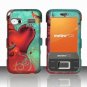 Hard Plastic Rubber Feel Design Case for Huawei M750 - Red Hearts
