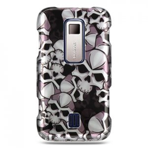 Hard Plastic Design Case for Huawei Ascend M860 - Black Skulls