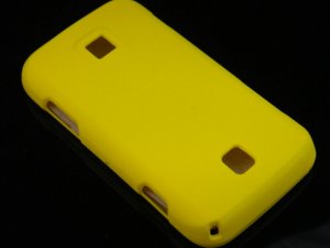 Hard Plastic Rubber Feel Cover Case for Huawei Ascend M860 - Yellow