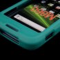 Hard Plastic Rubber Feel Cover Case for Huawei Ascend M860 - Turquoise