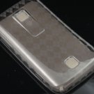 Crystal Gel Check Design Skin Case for Huawei Ascend M860 - Smoke