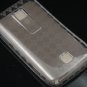 Crystal Gel Check Design Skin Case for Huawei Ascend M860 - Smoke