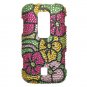 Hard Plastic Bling Rhinestone Design Case for Huawei Ascend M860 - Hawaiian Flowers