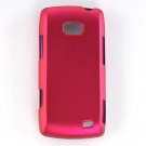 Hard Plastic Rubber Feel Cover Case for LG Ally VS740 - Hot Pink