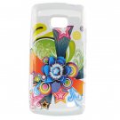 Hard Plastic Design Case for LG Ally VS740 - White Flower Star