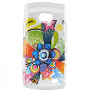 Hard Plastic Design Case for LG Ally VS740 - White Flower Star