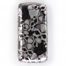 Hard Plastic Design Case for LG Ally VS740 - Black Skulls