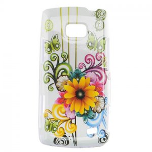 Hard Plastic Design Case for LG Ally VS740 - White Flower Butterfly