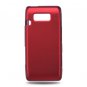 Hard Plastic Rubber Feel Cover Case for LG Fathom VS750 - Red