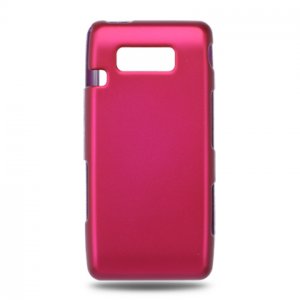 Hard Plastic Rubber Feel Cover Case for LG Fathom VS750 - Hot Pink