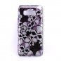 Hard Plastic Design Case for LG Fathom VS750 - Black Skulls