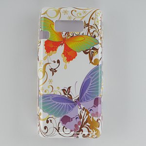 Hard Plastic Design Case for LG Fathom VS750 - White Rainbow Butterfly