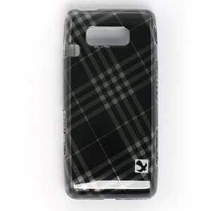 Hard Plastic Design Case for LG Fathom VS750 - Smoke Diagonal Check