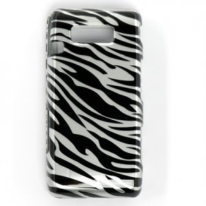 Hard Plastic Design Case for LG Fathom VS750 - Black and Silver Zebra