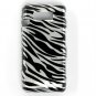Hard Plastic Design Case for LG Fathom VS750 - Black and Silver Zebra