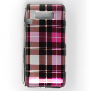 Hard Plastic Design Case for LG Fathom VS750 - Hot Pink Check