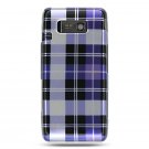 Hard Plastic Design Case for LG Fathom VS750 - Purple Check