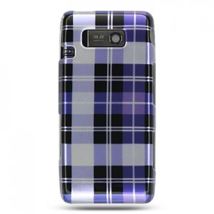 Hard Plastic Design Case for LG Fathom VS750 - Purple Check