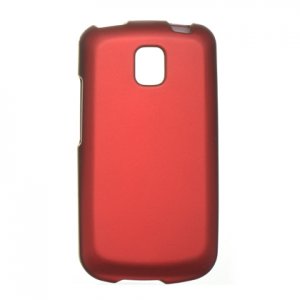 Hard Plastic Rubber Feel Case for LG Optimus T - Red