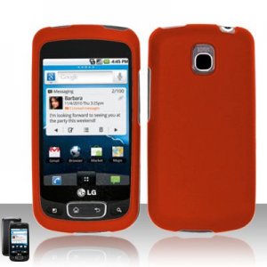 Hard Plastic Rubber Feel Case for LG Optimus T - Orange
