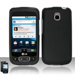 Hard Plastic Rubber Feel Case for LG Optimus T - Black