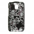 Hard Plastic Design Case for LG Optimus T - Black Skulls