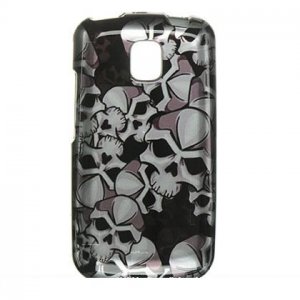 Hard Plastic Design Case for LG Optimus T - Black Skulls