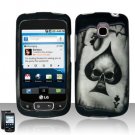 Hard Plastic Rubber Feel Design Case for LG Optimus T - Ace of Spade Skull