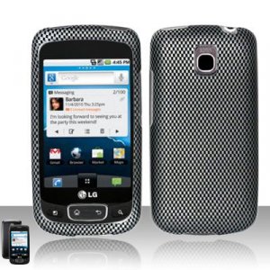 Hard Plastic Rubber Feel Design Case for LG Optimus T - Carbon Fiber