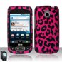 Hard Plastic Rubber Feel Design Case for LG Optimus T - Hot Pink Leopard
