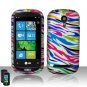 Hard Plastic Rubber Feel Design Case for LG Quantum C900 - Rainbow Zebra