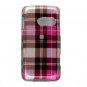 Hard Plastic Design Case for LG Rumor Touch LN510 - Hot Pink Check